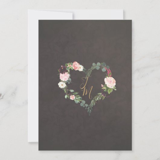 ダークムーディオータムフローラ結婚式招待状 招待状 (裏面)