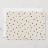 ダークムーディグリーナリーベージュブラック婚約パーティ 招待状 (裏面)