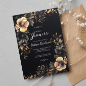 ダークムーディゴシックフローラブライダルシャワー 招待状