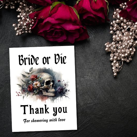 ダークムーディゴシックブライドまたはダイブライダルシャワー カード