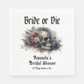 ダークムーディゴシックブライドまたはダイブライダルシャワー スタンダードランチョンナプキン (正面)