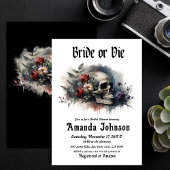 ダークムーディゴシックブライドまたはダイブライダルシャワー 招待状