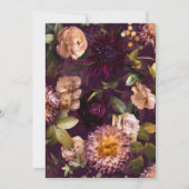 ダークムーディドラマリーパープルフローラブライダルシャワー 招待状 (裏面)