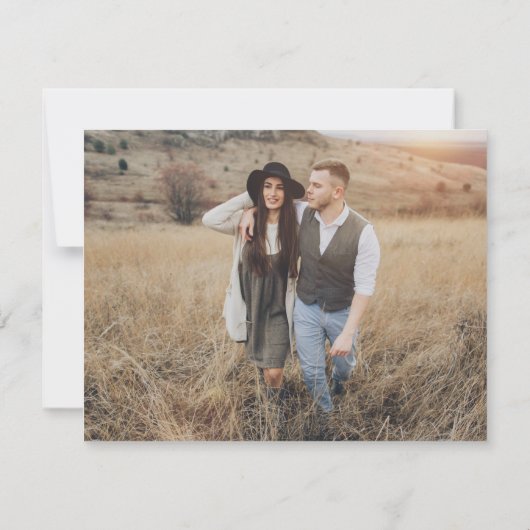 ダークムーディバラピンクフローラボホ結婚ズ セーブザデート (裏面)