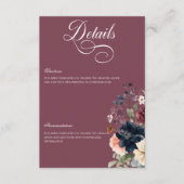 ダークムーディバーガンディーオーバルフローラフレーム詳細 エンクロージャーカード (正面)