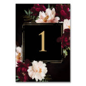 ダークムーディバーガンディ赤面ブラックフローラ テーブルナンバー (正面)