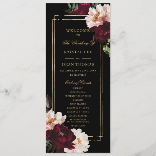 ダークムーディバーガンディ赤面ブラックフローラ プログラム (正面)