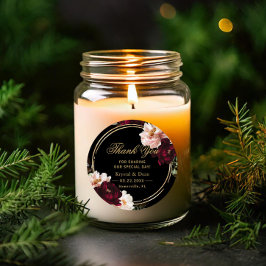 ダークムーディバーガンディ赤面ブラックフローラ ラウンドシール