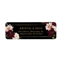 ダークムーディバーガンディ赤面ブラックフローラ ラベル