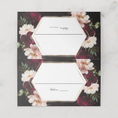 ダークムーディバーガンディ赤面牡丹結婚フローラ プレイスカード (外部開封)