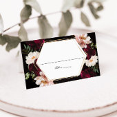 ダークムーディバーガンディ赤面牡丹結婚フローラ プレイスカード