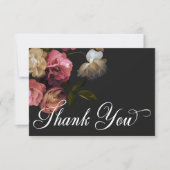 ダークムーディバーガンディ&クリームピーニーズブラック結婚ズ サンキューカード (正面)