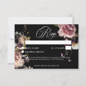 ダークムーディパステルオプティッシュフローラブラックNo Dinner 出欠カード (正面)