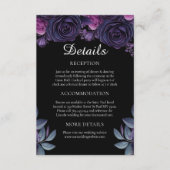 ダークムーディパープルゴシック結婚フローラ詳細 エンクロージャーカード (正面)