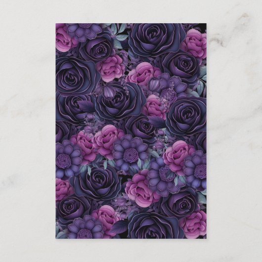 ダークムーディパープルゴシック結婚フローラ詳細 エンクロージャーカード (裏面)