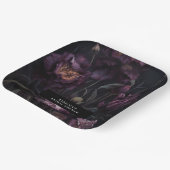 ダークムーディパープルドラマチック花模様ブライダルシャワー ペーパープレート (傾斜あり)