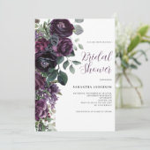 ダークムーディパープルフローラブライダルシャワー 招待状 (スタンド正面)