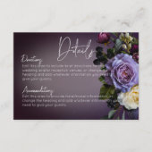 ダークムーディパープルラベンダーフローラモダン詳細 エンクロージャーカード (正面)