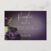 ダークムーディパープル&ラベンダーフローラ モダン エンクロージャーカード (正面)