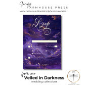 ダークムーディパープル&金ゴールドムーンライトクラウドディナー 出欠カード