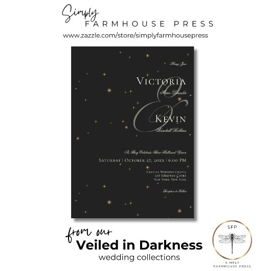 ダークムーディビクトリアンスター結婚ズ 招待状
