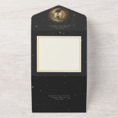 ダークムーディビクトリアンーキスをするムーン&サンノディナー オールインワン招待状 (外側)