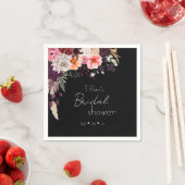 ダークムーディフラワーズ&グリーンブライダルシャワー スタンダードカクテルナプキン (インサイチュ)