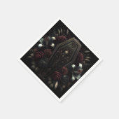 ダークムーディフローラスカル棺ゴシック結婚ズ スタンダードカクテルナプキン (角)