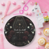 ダークムーディフローラスカル棺ゴシック結婚ズ ペーパープレート (パーティー)