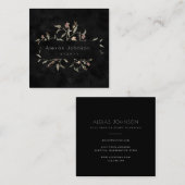 ダークムーディブラックオ素朴ンタムフローラ スクエア名刺 (正面/裏面)