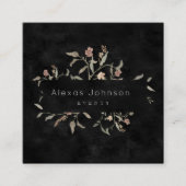 ダークムーディブラックオ素朴ンタムフローラ スクエア名刺 (正面)