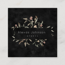 ダークムーディブラックオ素朴ンタムフローラ スクエア名刺