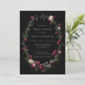 ダークムーディブラックゴシックレッドローズブライダルシャワー 招待状 (スタンド正面)