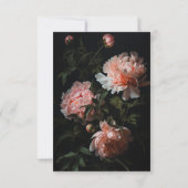 ダークムーディブラックゴシック花模様ブライダルシャワー サンキューカード (裏面)