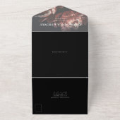 ダークムーディブラックゴシック花模様結婚ズ オールインワン招待状 (外側)