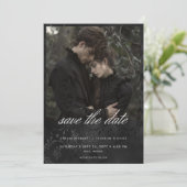 ダークムーディブラックサテンダマスク結婚写真 セーブザデート (スタンド正面)