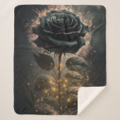 ダークムーディブラックバラ シェルパブランケット (正面)