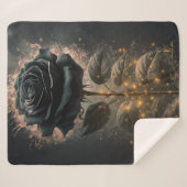 ダークムーディブラックバラ シェルパブランケット (正面(横))