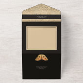 ダークムーディブラック秋フローラQRコード オールインワン招待状 (外側)