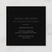 ダークムーディブラック秋素朴フローラスクエアブシン スクエア名刺 (裏面)