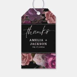 ダークムーディブルゴーニュマルーンフローラ結婚式の引き出物 ギフトタグ