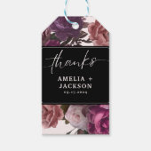 ダークムーディブルゴーニュマルーンフローラ結婚式の引き出物 ギフトタグ (正面)