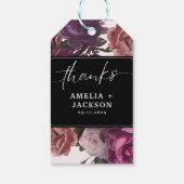 ダークムーディブルゴーニュマルーンフローラ結婚式の引き出物 ギフトタグ (裏面)