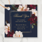 ダークムーディブルゴーニュ赤面ネイビーブルーフローラ結婚ズ フェイバータグ (正面)