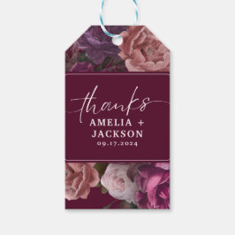 ダークムーディブルゴーニュ&パープルフローラ結婚式の引き出物 ギフトタグ