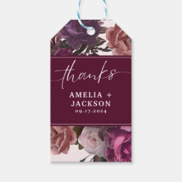 ダークムーディブルゴーニュ&パープルフローラ結婚式の引き出物 ギフトタグ