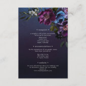 ダークムーディブルーラベンダーモダンフローラ結婚ズ エンクロージャーカード (正面)