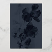 ダークムーディボタニカルエレガントウェディング金ゴールド 箔招待状 (裏面)