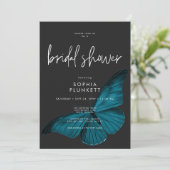 ダークムーディミニマルティール（緑がかった色）モスブライダルシャワー 招待状 (スタンド正面)