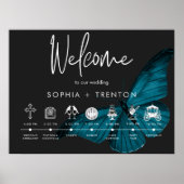 ダークムーディミニマルーティール(緑がかった色)の蛾イベントの順序 ポスター (正面)